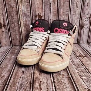 Osiris Women's Clone Cresm Denim Pink High Top Sneakers Size 8